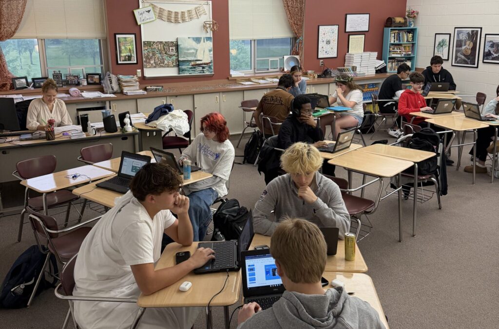 Students hard at work in Film and Literature. Photo by Lucius Castro