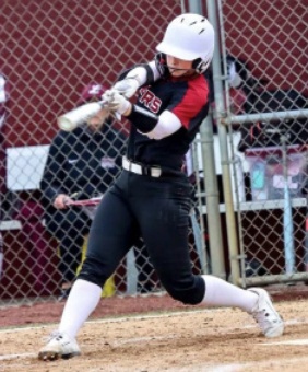 Senior Brooklyn Griffith swings during game. Photo by Kaitlyn Sedillo