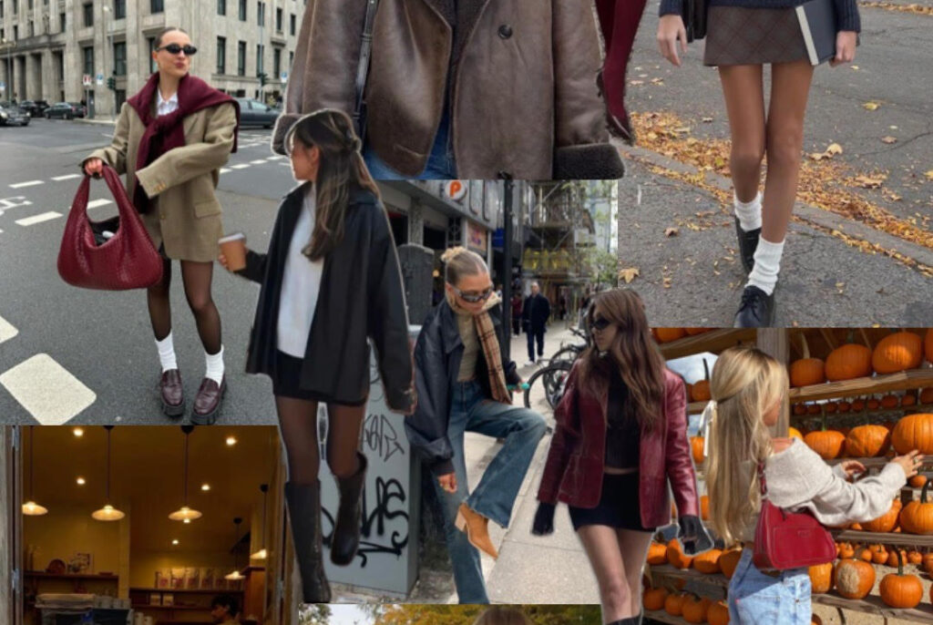 Collage of various fall fashion. Photo credit: Pinterest.